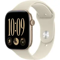 Apple Watch Series 12 GPS 46 mm vaaleankultainen alumiinikuori ja hiekanvärinen urheiluranneke - S/M