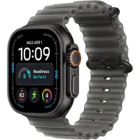 Apple Watch Ultra 4 GPS + Cellular 49 mm musta titaanikuori ja kuultomusta Ocean-ranneke
