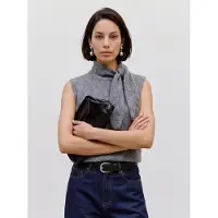 Topshop Tscassi Knitted Tie Neck Top Knt Noos - Grey - XS