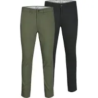 Jack & Jones Chinohousut 'Macro Dave' pastellinvihreä / musta