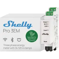 Shelly · DIN rail · Pro 3EM 120A v2 · Electricity meter · incl. 3x 120A Clamps · WLAN · LAN · BT (Shelly_Pro_3EM_120A_v2)