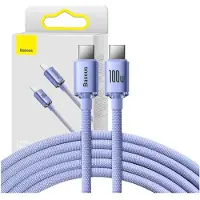 Baseus Crystal Shine USB-C / USB-C Kaapeli CAJY000605 - 1.2m - Violetti