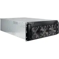 Inter-Tech 88887236, Teline, Palvelin, Musta, Harmaa, ATX, mikro ATX, Mini-ITX, Terästä, 4U