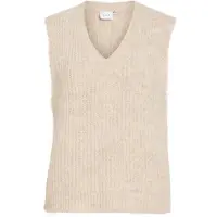 Vila Vilampe V-Neck Knit Waistcoat - Cream - S