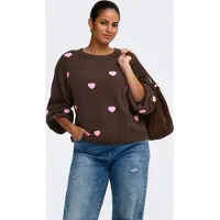 ONLY Carmakoma Carrica Ls Detail O-Neck Knt - Brown - 42-44