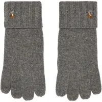 Ralph Lauren for man. 449800759001 Leather touchscreen gloves (OSFA), Grey, Classic