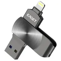 Eaget I66 Lightning/USB 3.2 -muistitikku iPhoneen, iPadiin ja Maciin – 64 Gt – musta