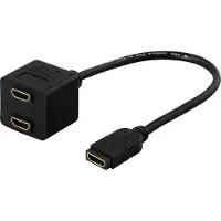 Deltaco HDMI-13 2-porttinen HDMI – 2x HDMI -jakaja, 10 cm, musta