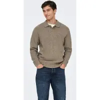Only & Sons Onsdale Rlx Ls Polo Knit Noos - Beige - S