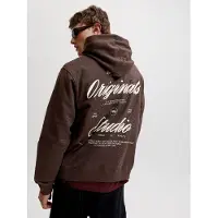 Jack & Jones Jornorrebro Typo Back Sweat Hood Sn - Brown - XXL