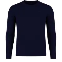 Gant Herringbone Textured C-Neck - Navy - XXL