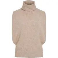 Vila Roucleo Roll Neck Knit Vest/Pf - Beige - S