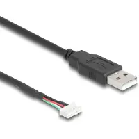 DeLOCK 12109, 0,6 m, USB A, 5-pin terminal block, USB 2.0, Musta