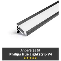 Light Solutions Aluminiumsprofil - Model C til Philips Hue og WiZ - Sort