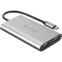 Hyper Dual 4K HDMI adapteri M1/M2 macbookille