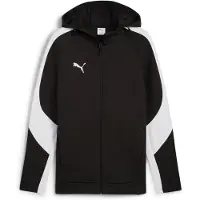 Puma Urheilullinen collegetakki 'TeamEvostripe' musta / valkoinen