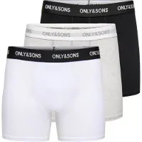 Only & Sons Bokserishortsit vaaleanharmaa / musta / valkoinen