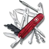 Victorinox CyberTool with 34 functions, transparent red