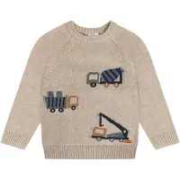Hust & Claire Neulepaita 'Pelle Trucks' meleerattu beige / laivastonsininen / tummanvihreä