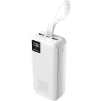 Wozinsky W8-W - 30W 2 x USB-A and USB-C with Flashlight - White - 30000 mAh