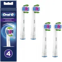Oral-B Heads 3D White sähköhammasharjan päät, Valkoinen - 4 kappaletta