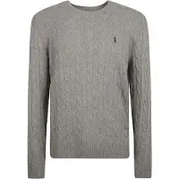 Ralph Lauren Cable-Knit Wool-Cashmere Sweater - Grey - L