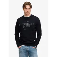 Superdry for man. M2014717A 1954 Company Relaxed Navy Sweatshirt (M), Casual, Cotton
