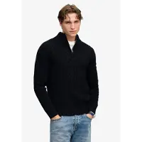 Superdry Jacob Cable Half Zip Knit - Navy - L