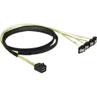 DeLOCK 85685 SCSI cable Black, Yellow 1 m 1 x Mini SAS HD SFF-8643 4 x SATA 7 pin (85685)