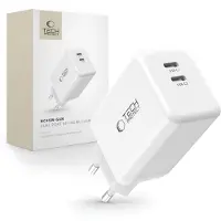 Tech-Protect NC45W-GAN 2-porttinen 45W seinälaturi - valkoinen