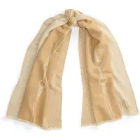 Ralph Lauren Belting-Motif Jacquard Wrap Scarf - Cream - ONE SIZE