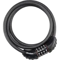 Master Lock Pyörälukko - - 8120EURDPRO - Kierretty teräsjohdin - 1,8 m pituus