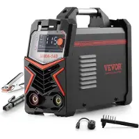 Vevor MMA-hitsauskone, 140A 4-in-1-hitsauskone - MMA (puikko)/DC-pulssi MMA/DC-pulssi TIG/Lift TIG, LED-näyttö, sähköhitsauskone synergisellä ohjauksella, IGBT-invertteri, kuumakäynnistys