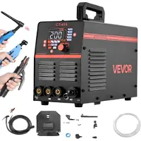 Vevor 3-in-1 plasmaleikkuri ja hitsauslaite - CUT/TIG/MMA, 50A plasmaleikkauskone ja 200A TIG-puikkohitsauslaite, LED-digitaalinäyttö 2T/4T/PA/PT-toiminnolla kotikorjauksiin, työpajoihin, 220V
