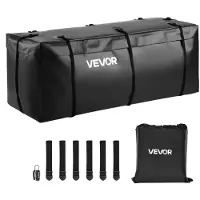 Vevor Hitch -tavarakassi, vedenpitävä 840D PVC, 57,48 x 19,49 x 23,82 tuumaa (16 kuutiojalkaa), kestävä tavarakassi kuorma-auton lavalle vahvistetuilla hihnoilla, sopii henkilöautoille, maastoautoille