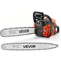 Vevor -bensiinikäyttöinen moottorisaha 508 ja 558,8 mm 62CC 2,7 kW 2-tahtimoottorilla, puun kaatamiseen, puiden karsintaan ja maanraivaukseen, kaasulla synkronoitu rikastin, moottorisaha liukumattomall