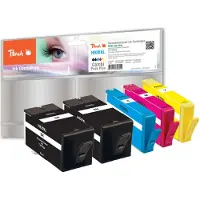 Peach PI300-404, Musta, Syaani, Magenta, Keltainen, Väriainepohjainen muste, Väripohjainen muste, 5 kpl, Monipakkaus