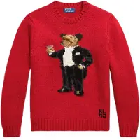 Ralph Lauren for man. 710B28797001 Red Martini Bear sweater (L), Casual, Wool