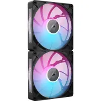 Corsair iCUE Link RX140 MAX, 140 mm, PWM, Magneettilaakeri, RGB -tuuletinsarja, 2 kpl, musta