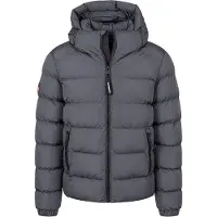 Superdry for man. M5011905A Dark Gray Padded Sports Jacket (L), Black, Casual, Polyester