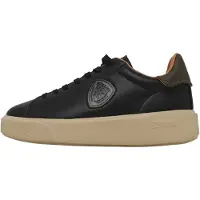 Blauer for man. F6BUCK14 Black Buck14 leather sneakers (43), Flat, Laces
