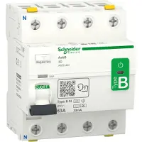 Schneider Electric ELECTRIC IID VIKAVIRTAKYTKIN B-TYYPPI SI 63A 4P 30MA (A9Z61463)
