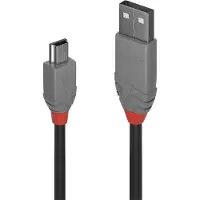 Lindy USB 2.0 Type A - Mini-B -kaapeli - Anthra Line - 2m -
