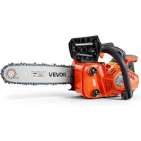 Vevor -bensiinimoottorisaha, 304,8 mm, 25,4 cm³, 0,75 kW, 2-tahtimoottori, puunkaatoon, puiden karsintaan ja maanraivaukseen, kaasulla synkronoitu rikastin, sähkömoottorisaha luistamattomalla kahvalla