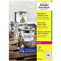 Avery Dennison Zweckform L4778-20, Valkoinen, Suorakulmio, Kiinteä, Valkoinen läpinäkyvällä, DIN A4, Universaali