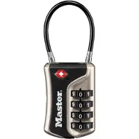 Master Lock TSA Zahlenschloss Nickel, 9,3x3,6x1,5 cm (4697EURDNKL)