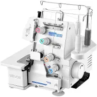 Vevor Serger -overlock-ompelukone, 1250 pistoa minuutissa, 3 ja 4 lankaa, LED-valolla ja vahvoilla imukupeilla, raskaaseen käyttöön tarkoitettu metallirunkoinen ompelukone erilaisille kankaille, valko