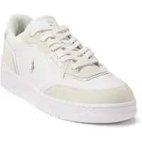 Ralph Lauren for man. 809P00810002 Open Masters white leather and suede trainers (39), Flat, Laces, Casual