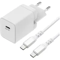 Dacota Platinum GaN laturi Kit USB-C 45 W 2 M, valkoinen
