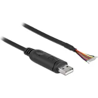 DeLOCK 90415, Musta, 0,5 m, USB 2.0, RS-232, Uros, Suora